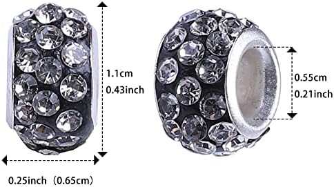 Aipridy Large Hole European Beads, Craft Supplies Kit，Assorted Mixed Color Lampwork Spacer Beads for DIY Bracelet Jewelry Making (120, Mixed) - Image 4