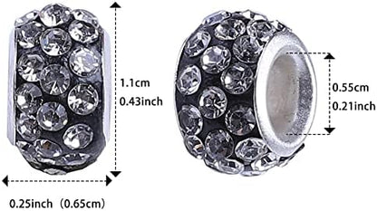 Aipridy Large Hole European Beads, Craft Supplies Kit，Assorted Mixed Color Lampwork Spacer Beads for DIY Bracelet Jewelry Making (120, Mixed) - Image 4