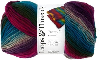 Loops & Threads Facets Yarn - Yarn for Knitting, Crochet, Weaving, and Arts & Crafts - Multi, Acrylic, 3.5 oz by LoopsThreads