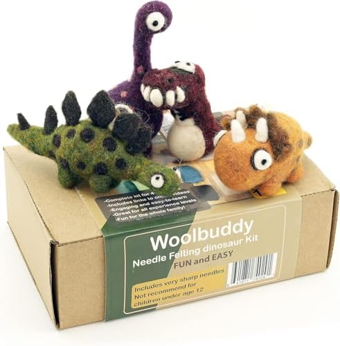 Woolbuddy Needle Felting Kit Starter Set (Dinosaur) for Beginner & Adults by Woolbuddy