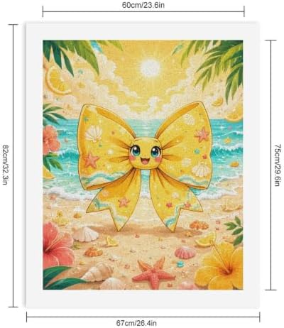 Bozfoxa Paint by Numbers Kit for Adults Beginner Yellow Beach Bow - Image 2