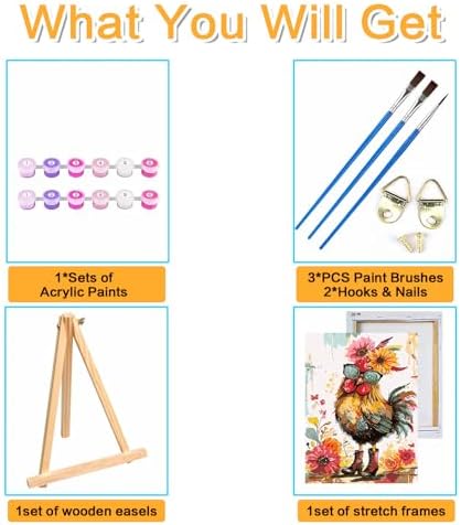 Meothan Framed Paint by Numbers Kits for Adults 12x16in with Wooden Easel - Image 6