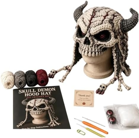 Fantasy Hood Hat DIY Crochet Kit Series for Beginners (Skull) - Image 7