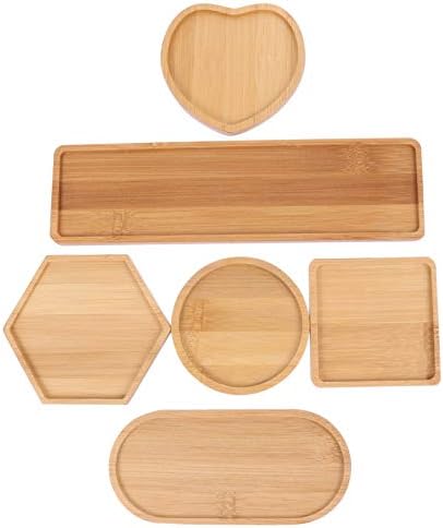 6pcs Wooden Tray Fillable Mosaic Tray Wood Decorative Tray Art Tray Art Trays,Mosaic Supplies for DIY Plate Ornaments Mosaic Crystal Making Crafts by EXCEART