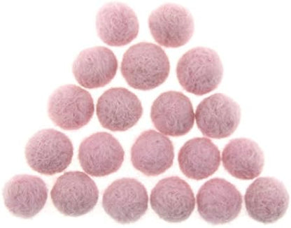 Needle Felt Balls Pure Wool Beads Dry Felted Balls 15mm Handmade DIY Crafts 20pcs (Pink) - Image 3