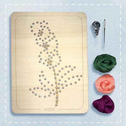 Wooden Flower Lacing Embroidery Kits for Beginners, Set of 5 Learn-to-Stitch Craft Boards, Sewing & Embroidery Art Kits for Kids Ages 8+, DIY Craft Projects, Educational Gifts, Party Favors (Winter) - Image 5