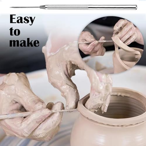 10PCS Clay Sculpting Tools Set, Stainless Steel Pottery Carving Kit with Detail Needles & Loops, for Ceramics, Polymer Clay, Air Dry Clay, Professional Modeling & Detailing Tools - Image 5