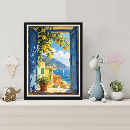 MIRCVSH Lemon Tree Paint by Numbers Kit for Adults,Scenery Oil Acrylic Painting Kits for Adult Beginners on Canvas,Unframed Landscape Paint by Number Kits for Home Wall Decor 16X20 Inch. - Image 4