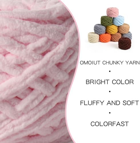 3 Pack Plush Chenille Chunky Yarn 100g (49.2yd) - Fluffy Velvet Yarn Crochet for Blanket Knitting and Crocheting - Baby Yarns for Crocheting Soft - Amigurumi Yarns (Pink) - Image 2