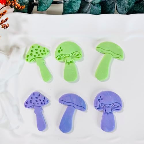 Xaekicr 3pcs Mushroom Clay Cutters – Polymer Clay Cutters for Earrings, Textured Clay Molds, Clay Tools for Polymer Clay Jewelry Making - Image 3