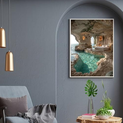 Cave Sea Room Painting by Numbers for Adults Beginner,15.7X19.7 inch - Image 5