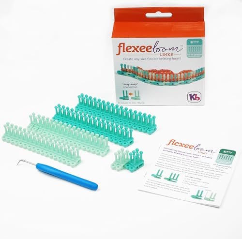 Authentic Knitting Board Flexee Loom Links Bitty, Fine Gauge, for Thin Extra Yarn, 72 Links, 142 pegs - Image 2