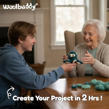 Woolbuddy Needle Felting Starter Kit (Octopus) for Adults with Tool & Guide - Image 3