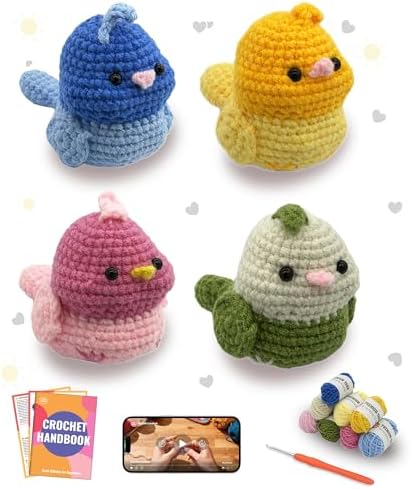 PAITIN Crochet Starter Kit – Easy DIY Craft Set for Adult Beginners, Handmade Yarn Art Project with Video Guidance (Parrot) by PAITIN