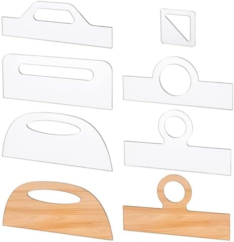 INFUNLY 6pcs Charcuterie Board Template Acrylic Router Template Large Handle Cutting Board for Woodworking Thick Clear Acrylic Template Angled Curvy Tracing Stencils Guide Tool for Kitchen by INFUNLY