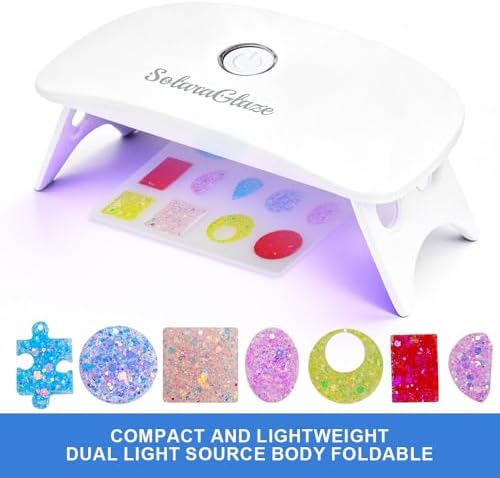 SolaraGlaze UV Resin with Light 240g Upgraded Hard Type Crystal Clear UV Resin Kit Ultraviolet Epoxy Resin Hard, Starter Kit for Craft Jewelry Making - Image 5
