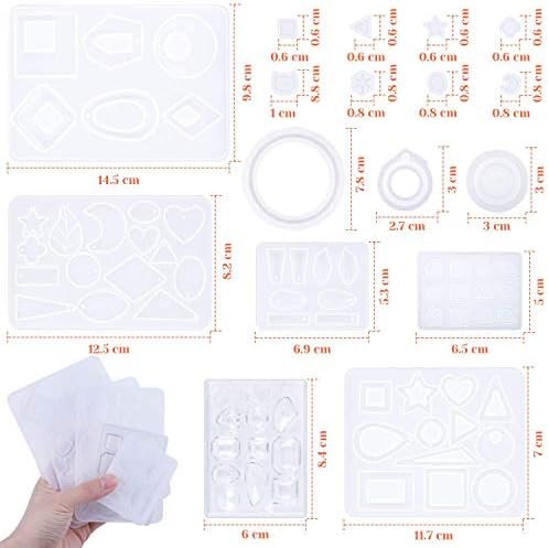 Resin Molds for Jewelry, Paxcoo 678pcs Earring Making Kit with 28pcs Epoxy Molds and 650pcs Earring Hooks, Jump Rings for Pendants, Resin Crafts, DIY Earring - Image 7
