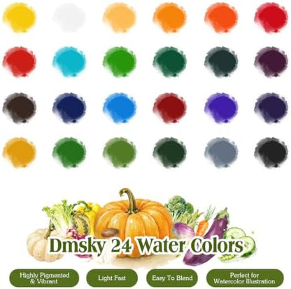 Watercolor Workbook for Beginners,18 Rich Vegetables Water Coloring Book,Relaxing & Easy to Paint Water Coloring Book with 24 Colors-Perfect for Gifting to Creativity & Joy for Adults - Image 7