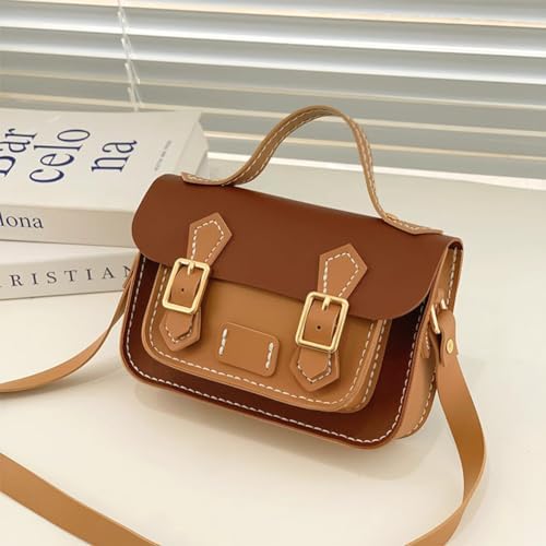 WADORN DIY Crossbody Bag Making Kits, PU Leather Shoulder Bag Sewing Set with Instruction Handmade Satchel Handbag Making Kit Purse Sewing Kit for Women Handicraft Gift, 9.8x3.5x6.7 Inch(Brown+Khaki) - Image 4