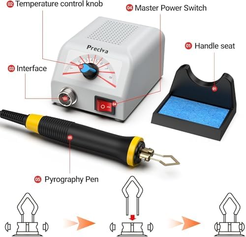 Wood Burning Kit,Wood Burning Tool, Adjustable Temperature Wood Burner Kit,Pyrography Pen Comes with 30Pyrography Wire Tips, Professional Wood Burning kit for Adults Beginners Craft - Image 2