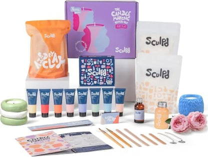Sculpd Candle Making Kit, 2 Candles, Peony Rose Fragrance, Pastel Tones by Sculpd