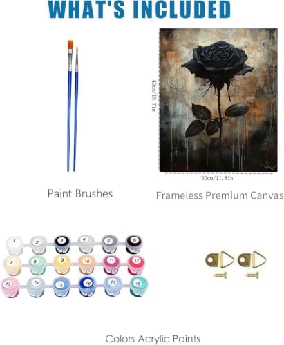 3 Pack Crow Paint by Numbers Kit for Adults Framed Canvas, Frameworkless - Image 3