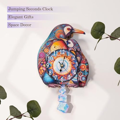 3D Puzzles for Adults, Penguin Wall Clock 3D Wooden Puzzles Clock Kits for DIY Birthday Gift for Women Men Home Decor Holiday Christmas - Image 5