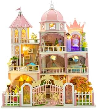 DIY Book Nook Kit with LED Light, Miniature Dollhouse, 3D Wooden Puzzle, Bookshelf Insert Decor Craft Gift (750 PCs Windsor Castle) by CloverClover