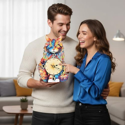 3D Puzzles for Adults, Cat Wall Clock 3D Wooden Puzzles Clock Kits for DIY Birthday Gift for Women Men Home Decor Holiday Christmas - Image 6
