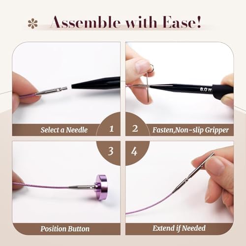 Yarniss 15 Pairs Interchangeable Circular Knitting Needle Combo with Case - Image 3