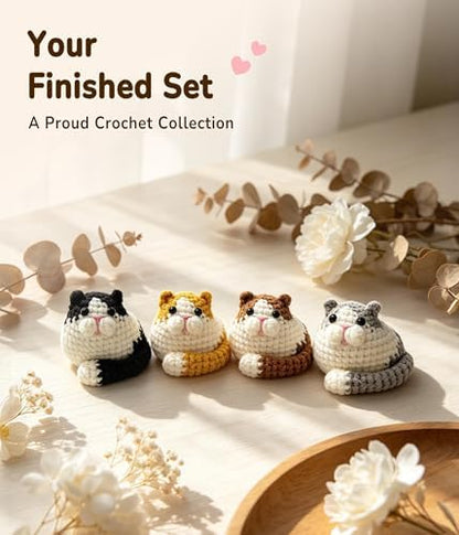 PAITIN Crochet Kit for Beginners Adults, Complete DIY Craft Yarn Kit with Step-by-Step Video Tutorials, Easy Handmade Art Projects Home Decor (Cat) - Image 2