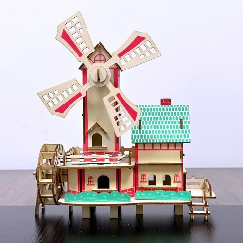 Log Cabin 3D Wooden House Puzzle,DIY Mini Building Model Kit，015 - Image 5