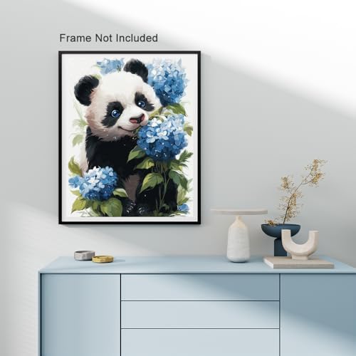 Natuyalo Panda Paint by Numbers Kit for Adults Beginner, Animals Adult Paint by Number Kits on Canvas, Easy Canvas Paint by Numbers for Adults for Home Wall Decor 16x20 inch - Image 3