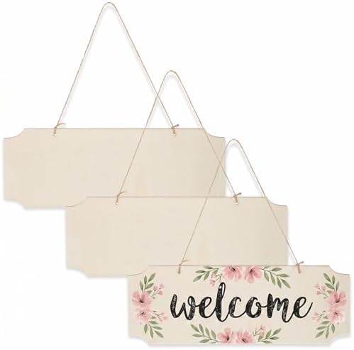 3 Pack Blank Wood Sign for Craft Unfinished Hanging Wooden Sign by Unknown