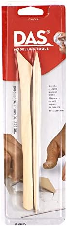 DAS� Clay Modelling Tools, Natural Wood, 2 Assorted Pieces, 1 Set by DAS%C2%AE