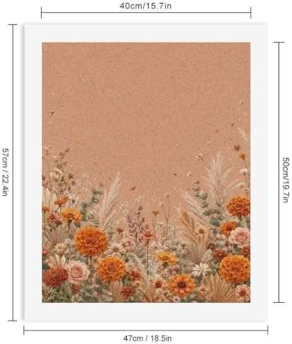 Paint by Numbers Kit for Adults Beginner Art Decor Orange Floral Edge - Image 3