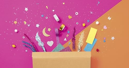 folia 937 Creative Box Glitter Mix, Over 900 Pieces, Glittery, Colourful Material Mix for Imaginative and Creative Crafts, Decorating and Decorating - Image 6