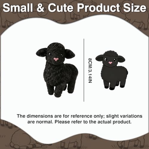FACE N FACE DIY Needle Felting Kit Cute Black Lamb Standing – Needle Felting Starter Kit with Fiber Roving, Needles, Felting Pad & Instructions | Felted Farm Animal Kit for Beginners Adults - Image 2
