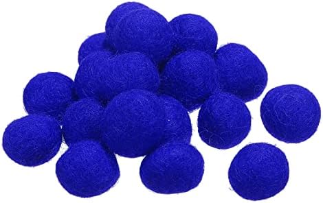 PATIKIL Wool Felt Balls Beads Wool Felting Pom 2cm 20mm Blue for Home Decor DIY Crafts Handcrafts Project Pack of 20 by PATIKIL