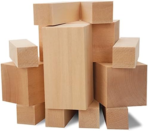 Unfinished Basswood Carving Blocks Kit, 12 Pack Rectangular Wooden Blocks for DIY Carving, Crafting and Whittling for Adults Beginner and Experts (4 x 1 x 1 inch, 4 x 2 x 2 inch) - Image 3