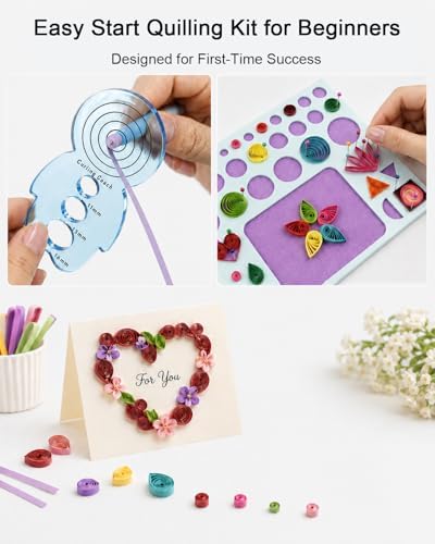 YURROAD Beginner Paper Quilling Kit with 3mm Strips in 36 Colors and Tools - Image 3