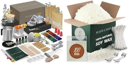 Hearth & Harbor Soy Candle Making Kit for Adults & Kids, DIY Candle Making Supplies & Soy Candle Wax for Candle Making - Natural - 5 lb Bag, Premium Soy Wax Flakes, 2 Lbs by Unknown