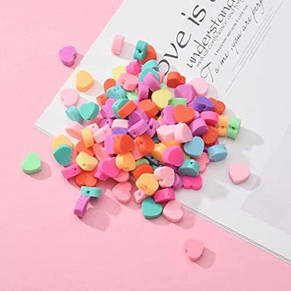 100pcs Mixed Heart Polymer Clay Spacer Beads for Women Jewelry Making DIY Bracelet Necklace Hair Clip Accessories Valentine's Day Gift (Heart) - Image 7