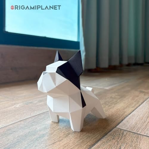 Bulldog 3D Origami Paper Craft Kit, Easy DIY Pre-Cut Puppies Paper Sculpture Model for Adults, Cute Animal Handmade Home Decor Papercraft Gift Set for Beginners - Image 5