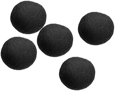 PATIKIL Wool Felt Balls Beads Wool Felting Pom 3cm 30mm Black for Home Crafts Handcrafts Project DIY Pack of 5 by PATIKIL