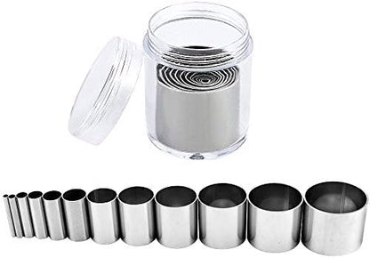 Fireboomoon 12 PCS Hole Hollow Punch Cutter Set with Storage Case,Stainless Steel Round Circle Ring Clay Cutters Ceramics Dotting Baking Indentation Mold Tools for Polymer Clay Pottery Handmade Craft - Image 5