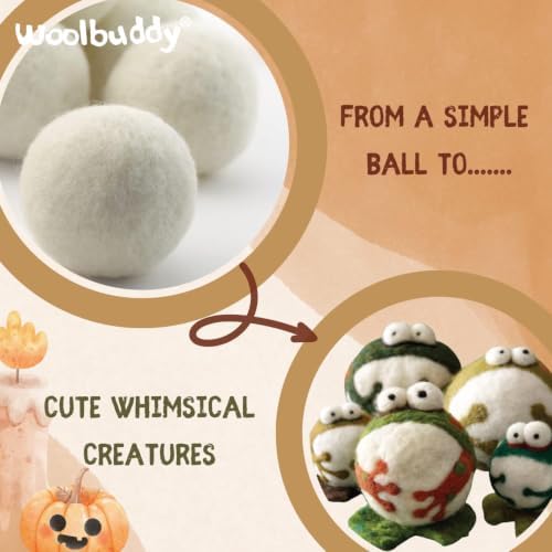 Woolbuddy Wool Felt Balls 12 PCS for Needle Felting 3 Size (3, 2.7, 2 Inch) - Image 4