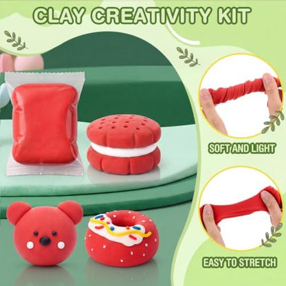 Air Dry Clay Bulk, Modeling Clay for Kids, 100 Pcs, Red - Image 3