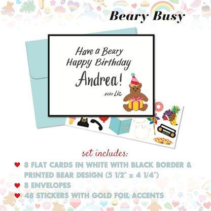 Mrs. Grossman's Design Your Own Sticker Notecards, Beary Busy - Image 2