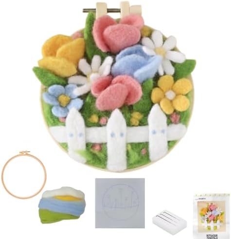 Hilsayum Wool Painting Kit Needle Felting Kit Wool Felt Painting Gifts for Adults,Needle Felt Supplies for Beginners,Home Decoration (Garden) by Hilsayum